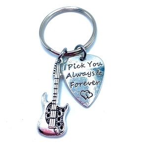 Guitar Pick Keychain Guitarist Musician Gift